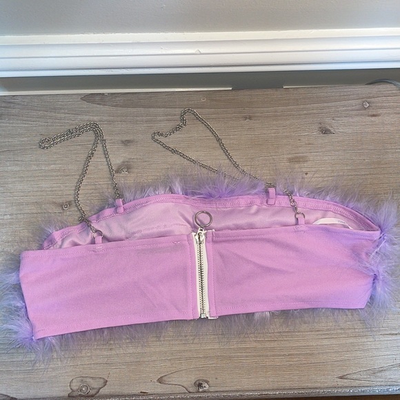 SHEIN Lavender Y2K Feather Top - Picture 5 of 11